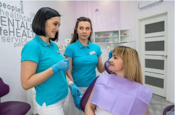Dental Assistant working in modern dental office enjoying work-life balance with regular Monday through Friday schedule